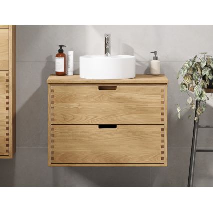 Tvättställsskiva FOREST 80 cm beige/ek