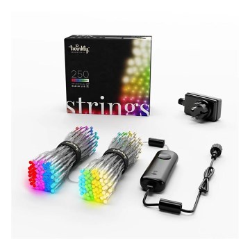 Twinkly - Dimmbar LED RGBW-julslinga för utomhusbruk STRINGS 250xLED 23,5m IP44 Wi-Fi