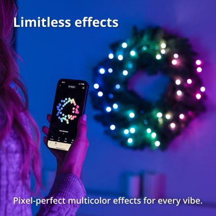 Twinkly - LED RGB Dimbart julkrans 50xLED Ø 60 cm Wi-Fi