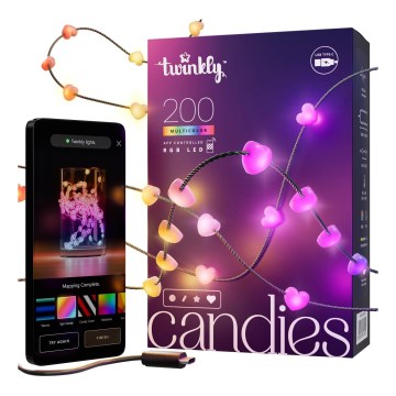 Twinkly - LED RGB dimbar ljusslinga CANDIES 200 LED 14 m USB Wi-Fi