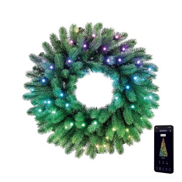 Twinkly - LED RGB Dimbart julkrans 50xLED Ø 60 cm Wi-Fi