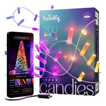 Twinkly - LED RGB Ljusreglerad Julkedja CANDIES 200xLED 14 m USB Wi-Fi