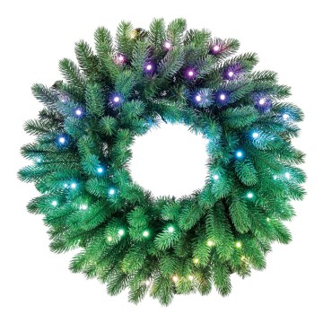 Twinkly - LED RGB Ljusreglerad Julkrans PRE-LIT WREATH 50xLED diameter 61cm Wi-Fi