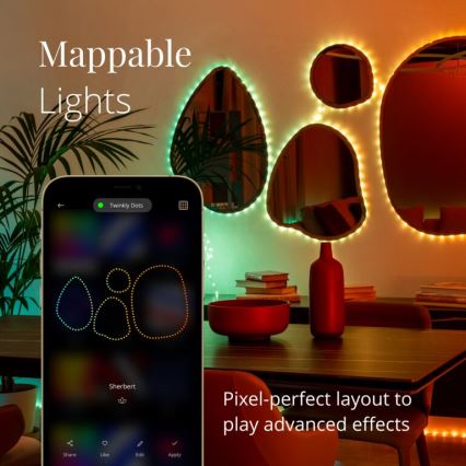 Twinkly - LED RGB Dimbar remsa DOTS 60xLED 3 m Wi-Fi USB