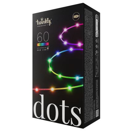 Twinkly - DOTS LED RGB dimbar ljusslinga 60 LED 7 m USB Wi‑Fi