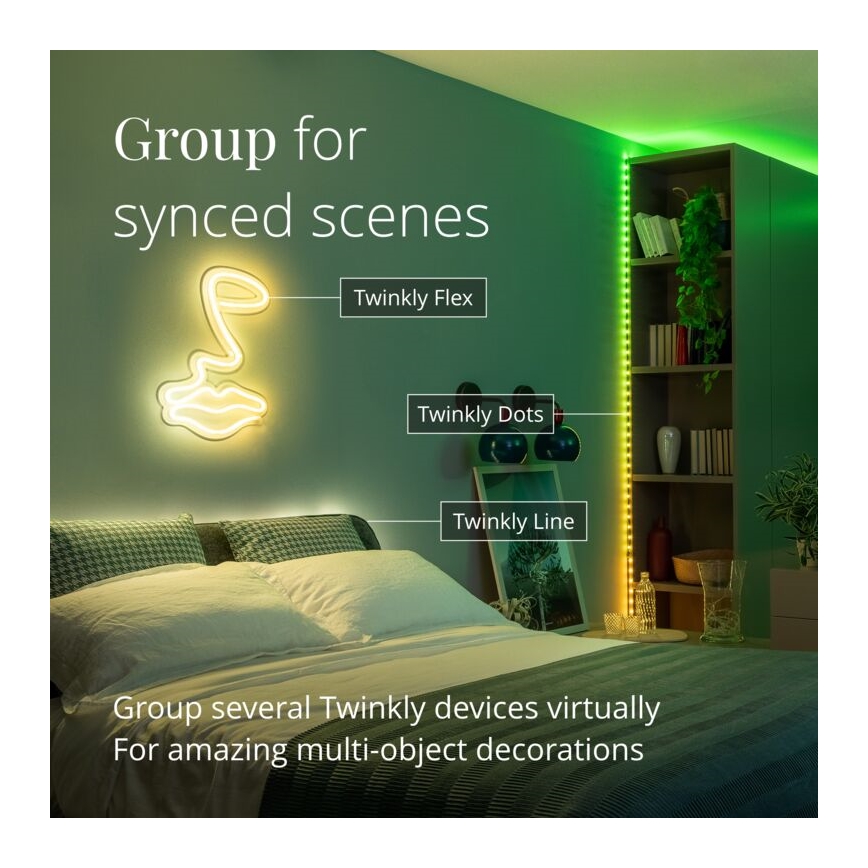 Twinkly - LED RGB Utomhus ljusreglerad list DOTS 200xLED 10 m IP44 WiFi