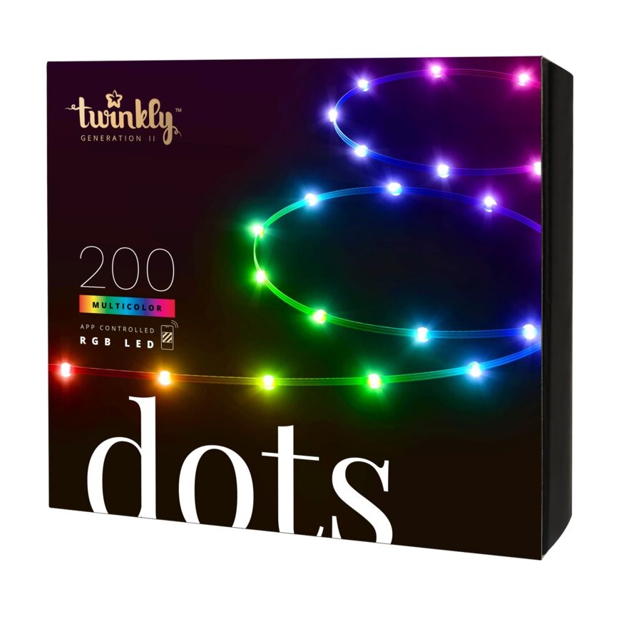 Twinkly - LED RGB Utomhus ljusreglerad list DOTS 200xLED 10 m IP44 WiFi