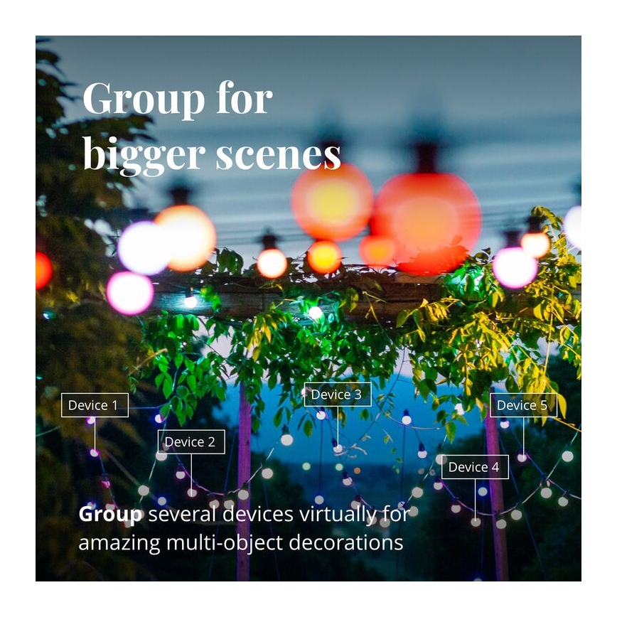 Twinkly - LED RGB Ljusreglerad utomhus Dekorativ slinga FESTOON 20xLED 14m IP44 Wi-Fi