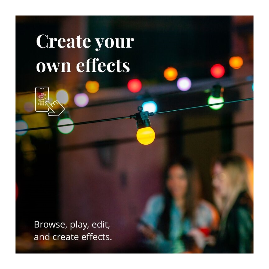 Twinkly - LED RGB Ljusreglerad utomhus Dekorativ slinga FESTOON 20xLED 14m IP44 Wi-Fi