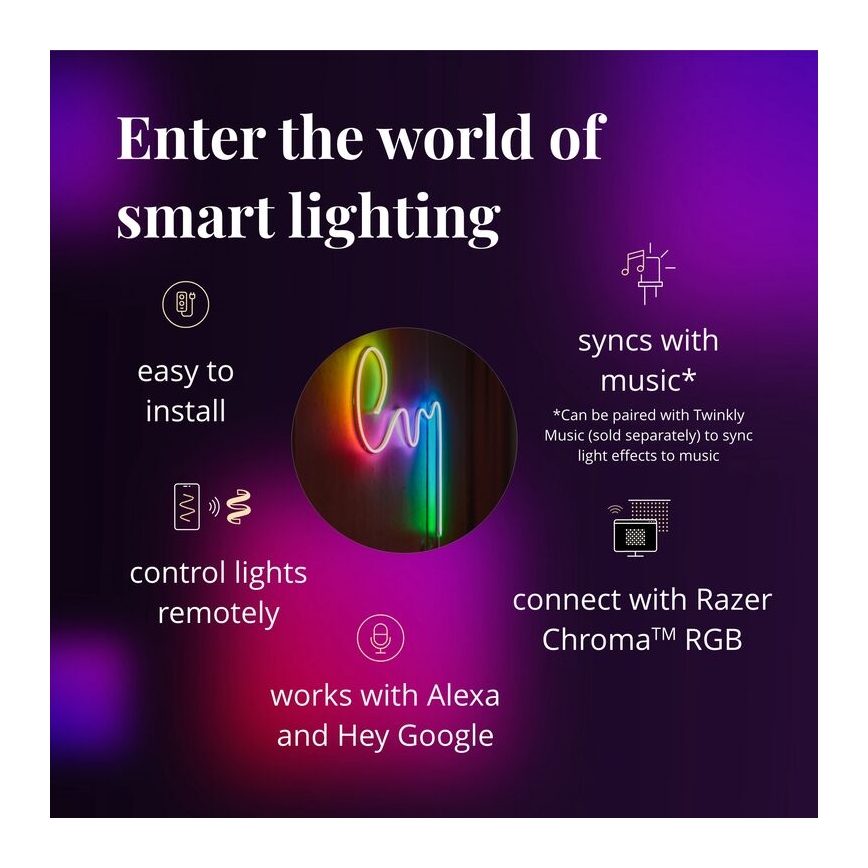 Twinkly - LED RGB Dimbar remsa FLEX 200xLED 2 m Wi-Fi