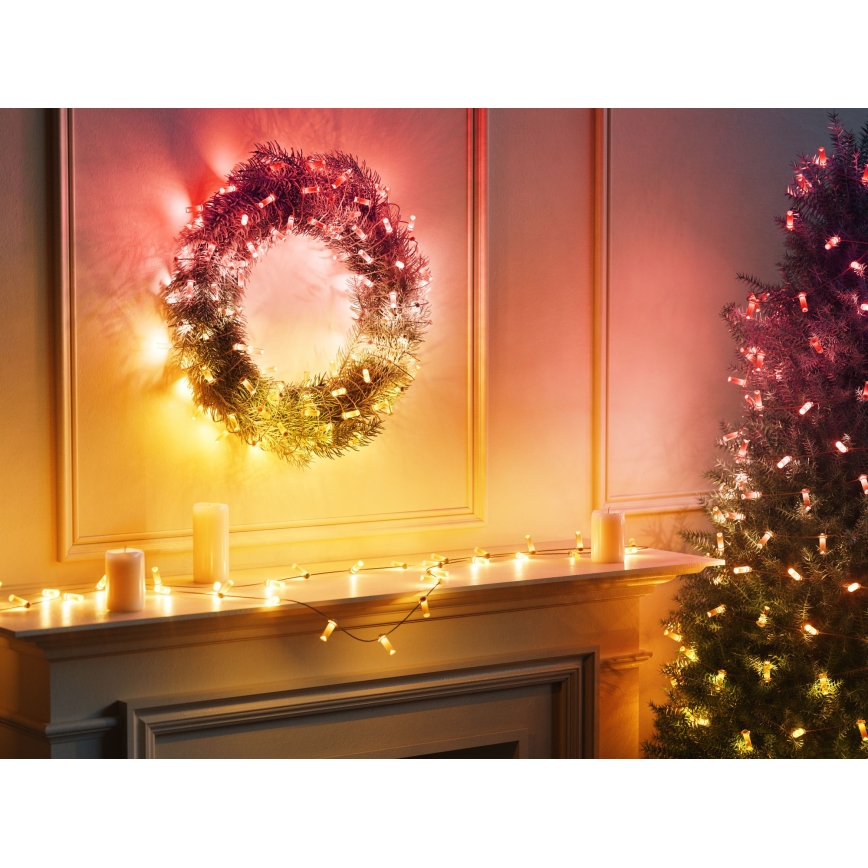 Twinkly - dimbar RGB LED-ljusslinga CANDIES, 200 LED, 14 m, USB, Wi‑Fi