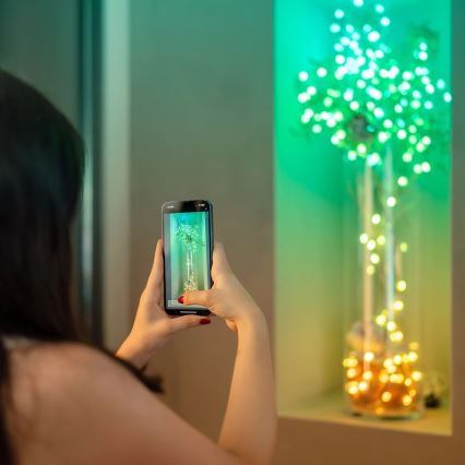 Twinkly - dimbar RGB LED-ljusslinga CANDIES, 200 LED, 14 m, USB, Wi‑Fi