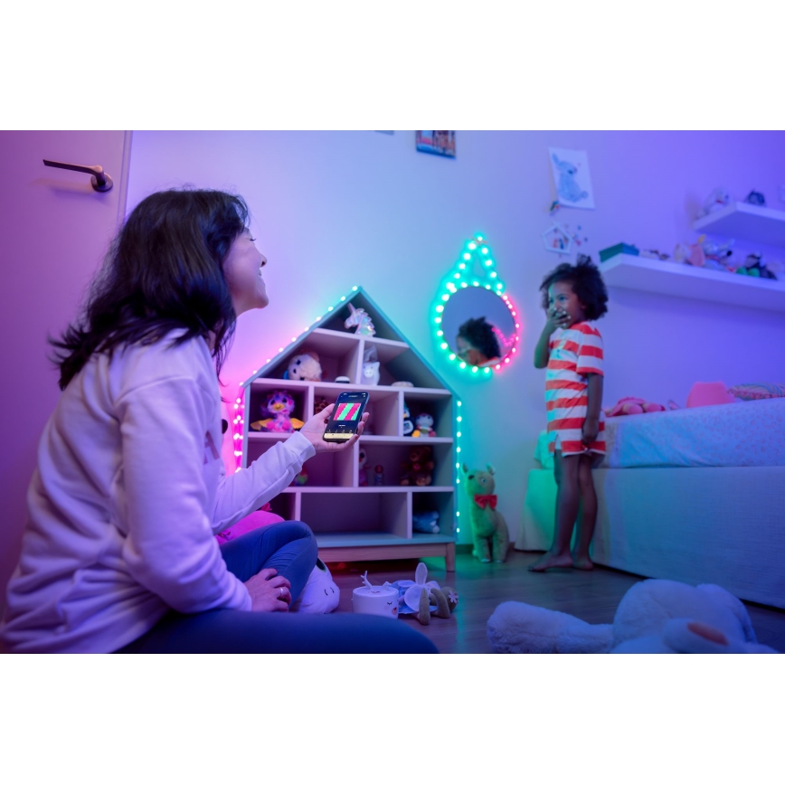 Twinkly - dimbar RGB LED-ljusslinga CANDIES, 200 LED, 14 m, USB, Wi‑Fi