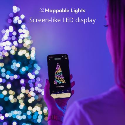 Twinkly - LED RGB Dimbart julgransljusslinga CANDIES 100xLED 8 m USB Wi-Fi