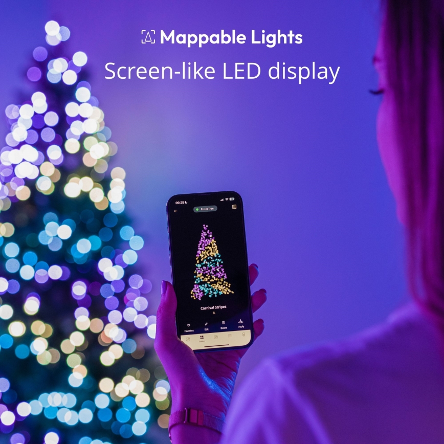 Twinkly - LED RGB Dimbart julgransljusslinga CANDIES 100xLED 8 m USB Wi-Fi
