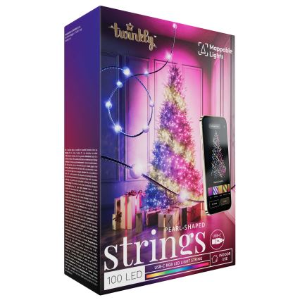 Twinkly - LED RGB Dimbart julgransljusslinga CANDIES 100xLED 8 m USB Wi-Fi