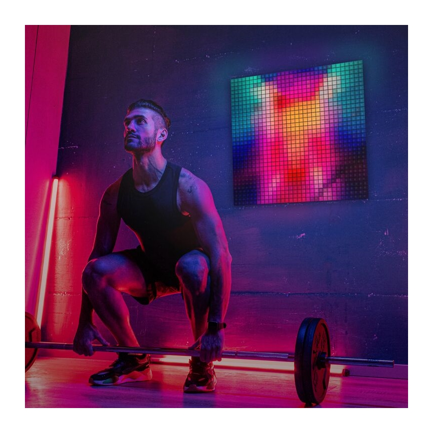 Twinkly - LED RGB Ljusreglerad panel SQUARES 64xLED 16x16 cm Wi-Fi