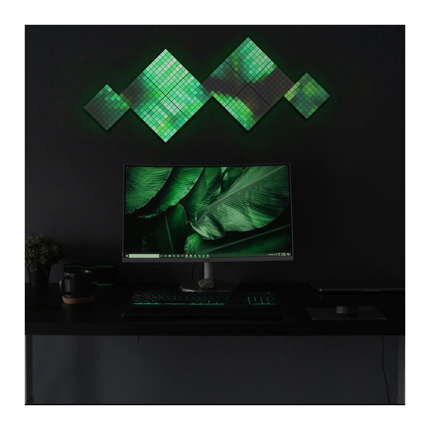 Twinkly - LED RGB Ljusreglerad panel SQUARES 64xLED 16x16 cm Wi-Fi