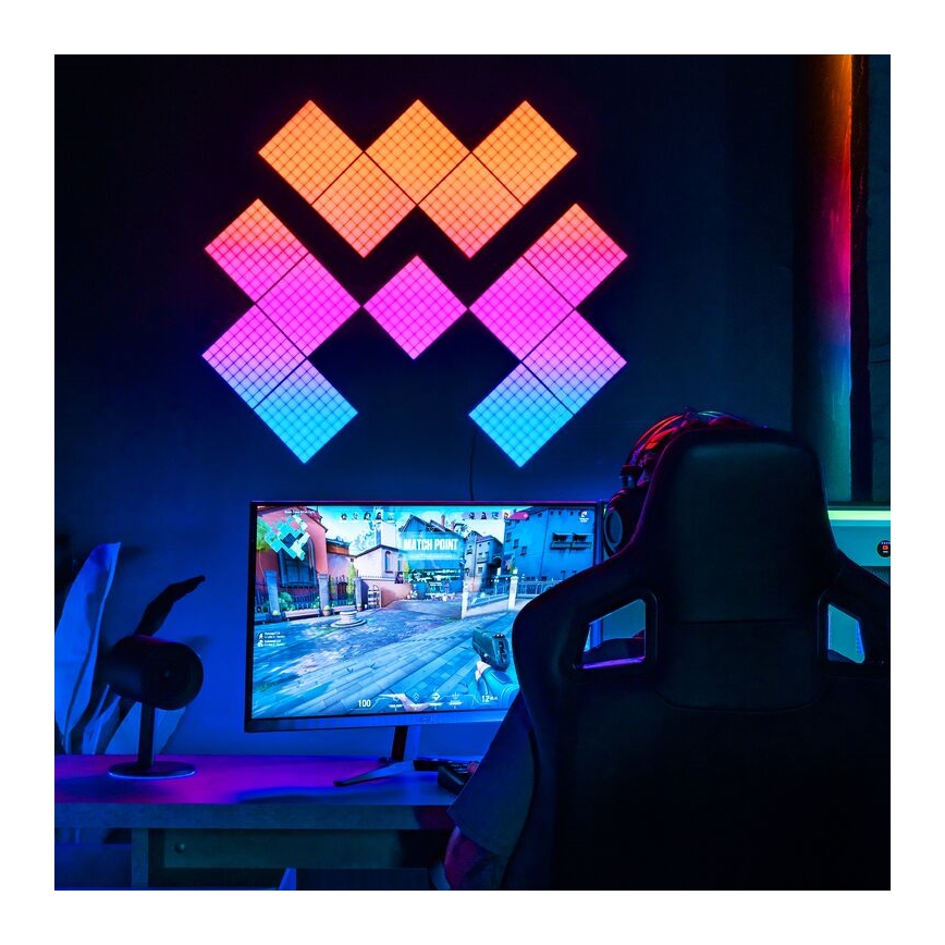 Twinkly - LED RGB Ljusreglerad panel SQUARES 64xLED 16x16 cm Wi-Fi