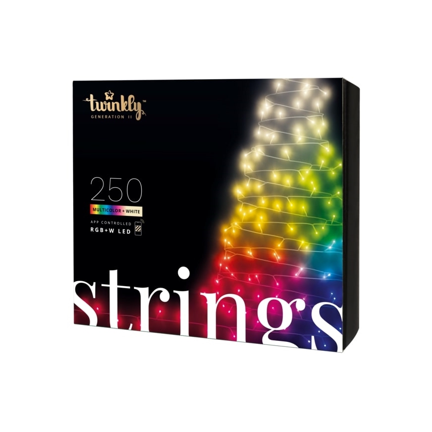 Twinkly - LED RGBW dimmerbar utomhusslinga STRINGS 250xLED 23,5m IP44 Wi-Fi