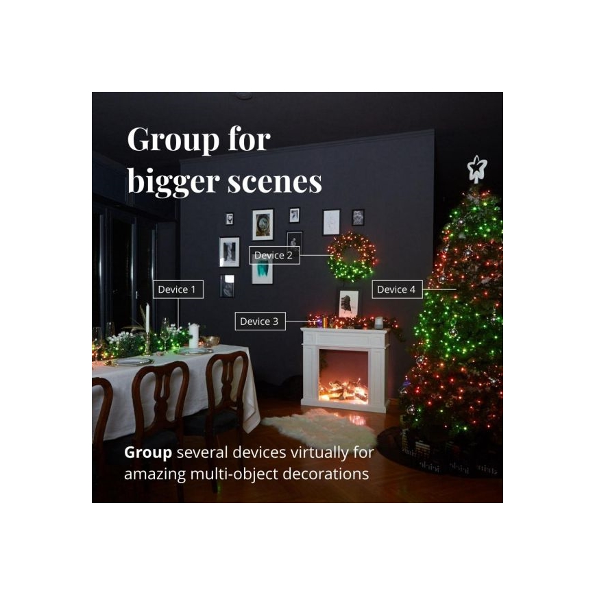 Twinkly - Dimmbar LED RGBW-julslinga för utomhusbruk STRINGS 250xLED 23,5m IP44 Wi-Fi