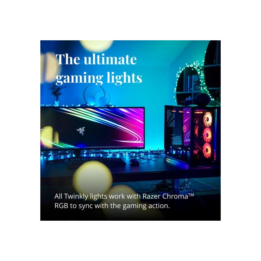 Twinkly - Dimmbar LED RGBW-julslinga för utomhusbruk STRINGS 250xLED 23,5m IP44 Wi-Fi