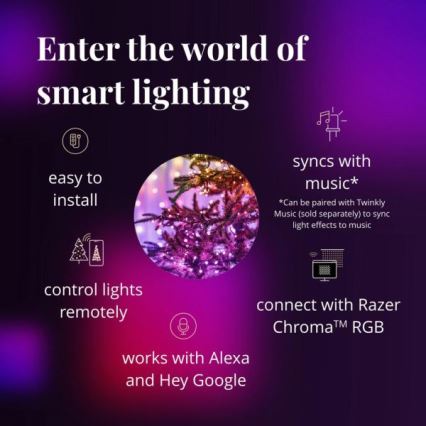 Twinkly - LED RGBW Dimmbar utomhusljusslinga STRINGS 250xLED 23,5m IP44 Wi-Fi