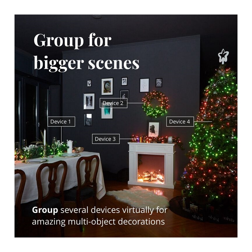 Twinkly - RGB-LED dimbar utomhusljusslinga STRINGS 250xLED 23,5m IP44 Wi-Fi