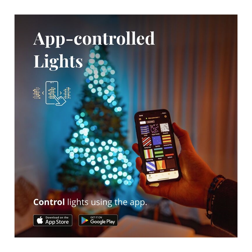 Twinkly - RGB-LED dimbar utomhusljusslinga STRINGS 250xLED 23,5m IP44 Wi-Fi