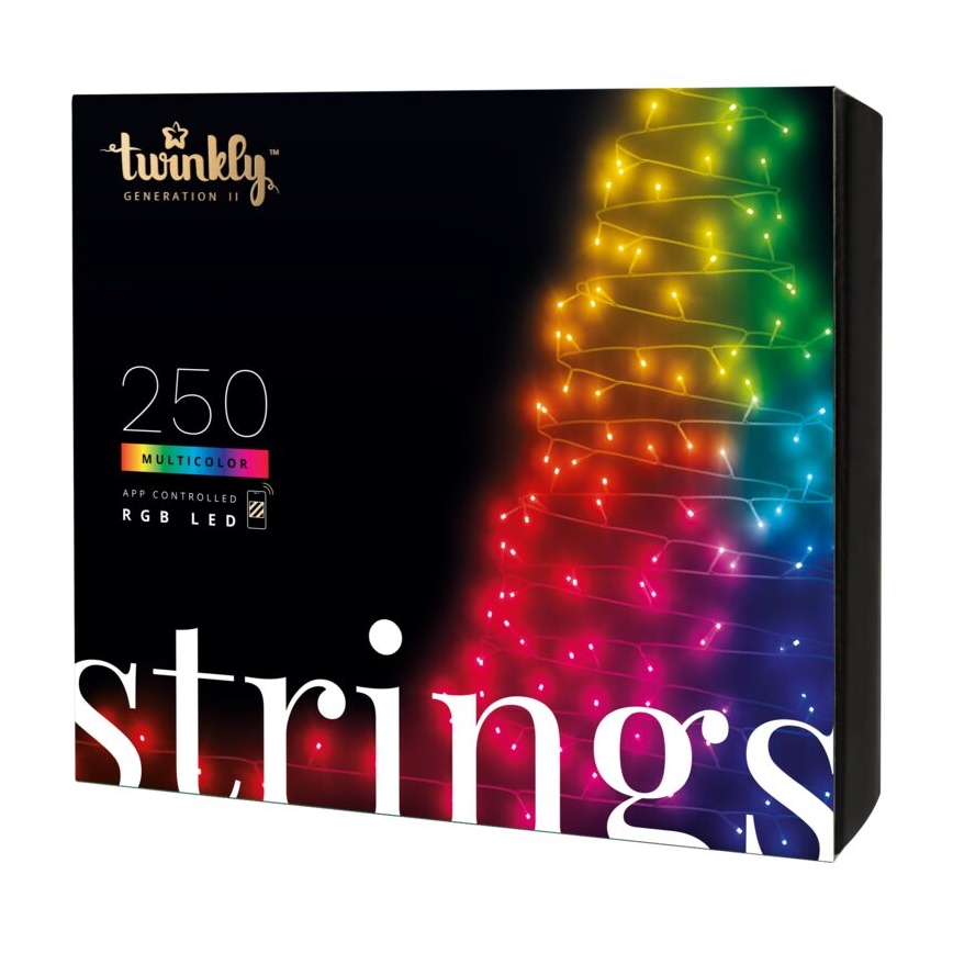 Twinkly - RGB-LED dimbar utomhusljusslinga STRINGS 250xLED 23,5m IP44 Wi-Fi