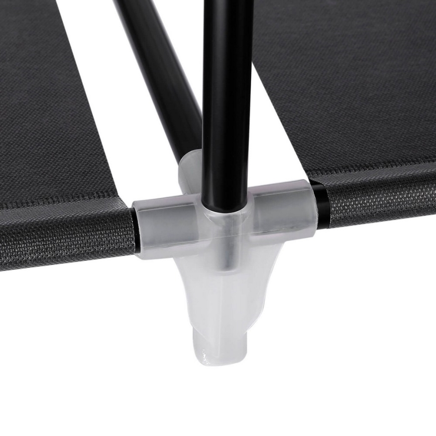 Tyggarderob MATIS 150x175 cm med hyllor och klädstång, svart