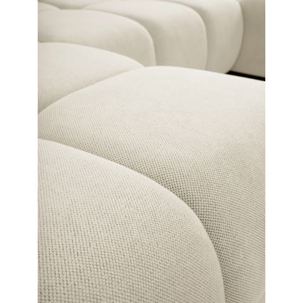 Tygklädd bäddbar U-soffa ALMADA med förvaringsutrymme, beige