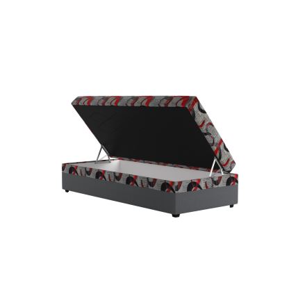 Tygklädd dagbädd med förvaring ESTEL 90x200 cm grå