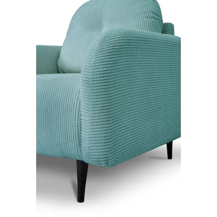 Tygklädd fåtölj CLOUDY i turkos