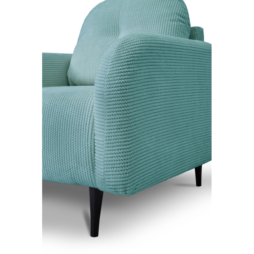 Tygklädd fåtölj CLOUDY i turkos