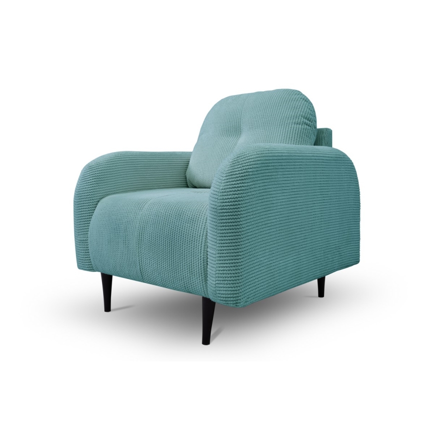 Tygklädd fåtölj CLOUDY i turkos