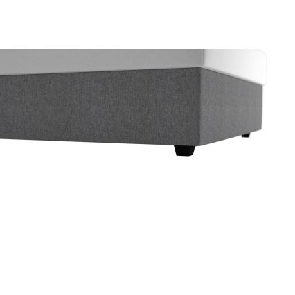 Tygklädd säng med förvaring och madrass DARIA 120x200 cm grå