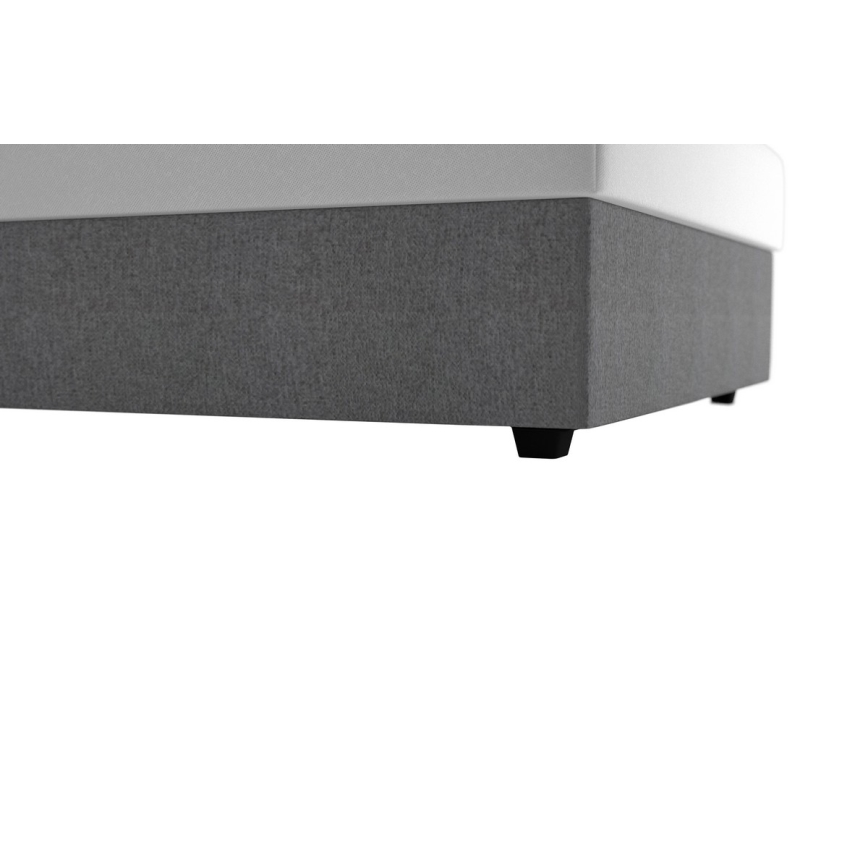 Tygklädd säng med förvaring och madrass DARIA 120x200 cm grå