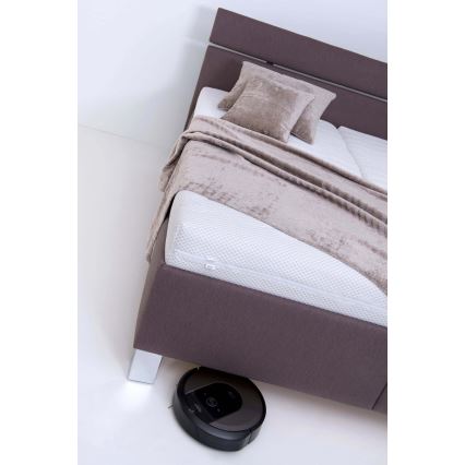 Tygklädd säng med förvaring utan madrass ALIS 160x200 cm brun