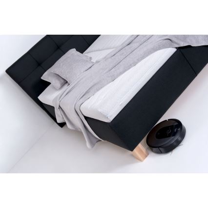 Tygklädd säng med förvaring utan madrass MARIA 160x200 cm antracit