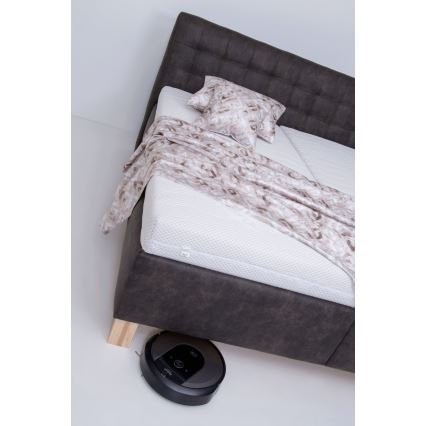 Tygklädd säng med förvaring, utan madrass VIOLET 180x200 cm mörkgrå