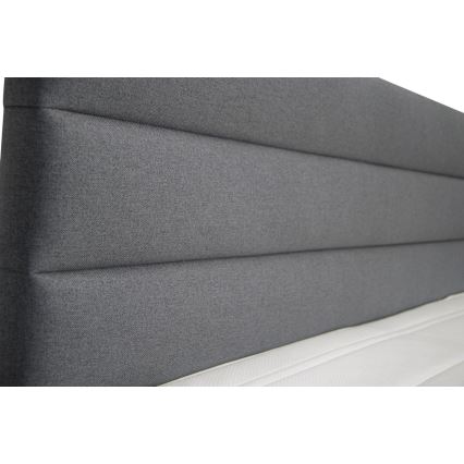 Stoppad säng med förvaring och madrasser med toppmadrass NEW BOLERO 160x200 cm grå