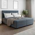 Tygklädd säng med resårmadrass och förvaringsutrymme ISABEL 180x200 grå