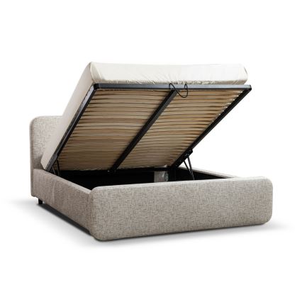 Tygklädd säng utan madrass LAJLA 160x200 cm beige