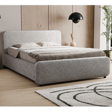 Tygklädd sängstomme utan madrass LAJLA 180x200 cm beige