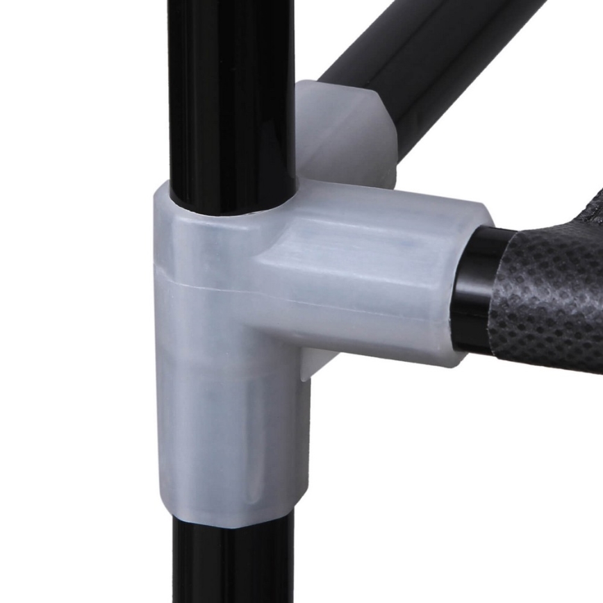 Tygskåp med hyllor och klädstång MATIS 150x175 cm, svart