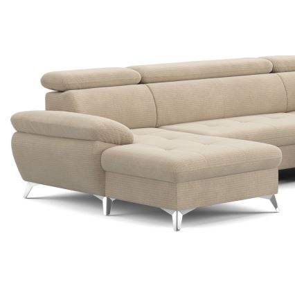 U-formad hörnsoffa med förvaringsutrymme CATANIA höger beige