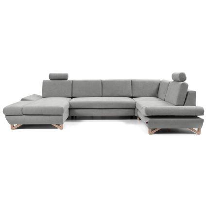 U-formad hörnsoffa med bäddfunktion och förvaringsutrymme AVESTA, grå