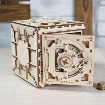 Ugears - 3D Mekaniskt pussel i trä Kassaskåp