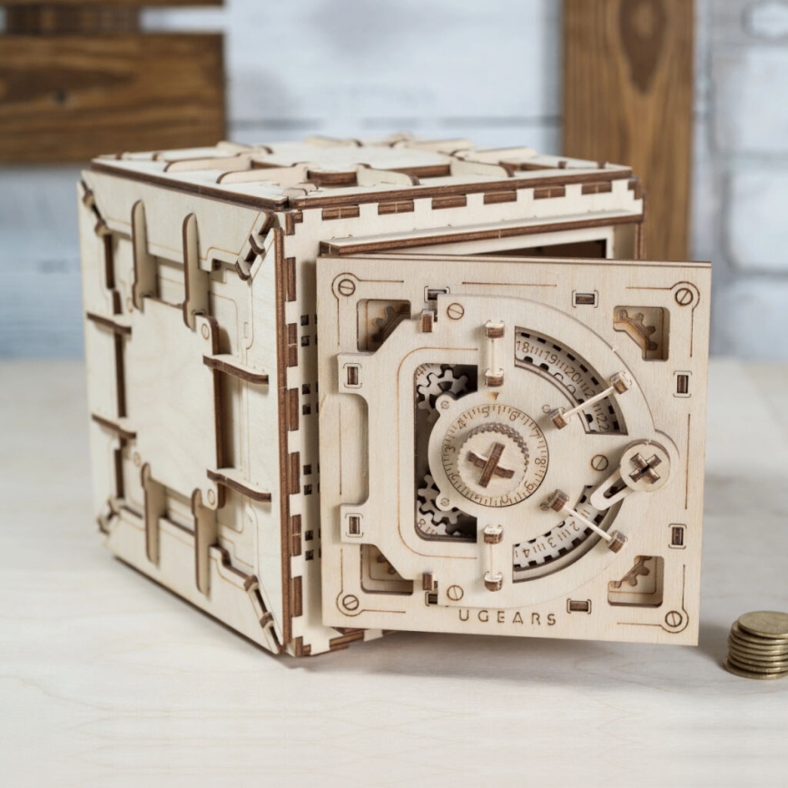 Ugears - 3D Mekaniskt pussel i trä Kassaskåp